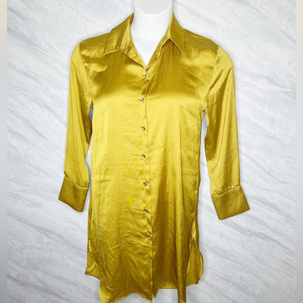 NEW Zara Gold Tunic Dress Top XS